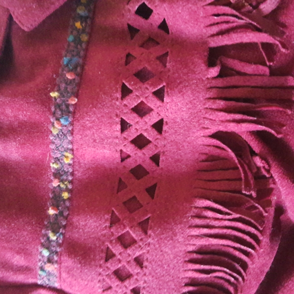 Ruby red velvet pants & jacket suit - Picture 6 of 6